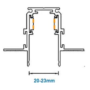 Rel magnetik selebar 20 mm