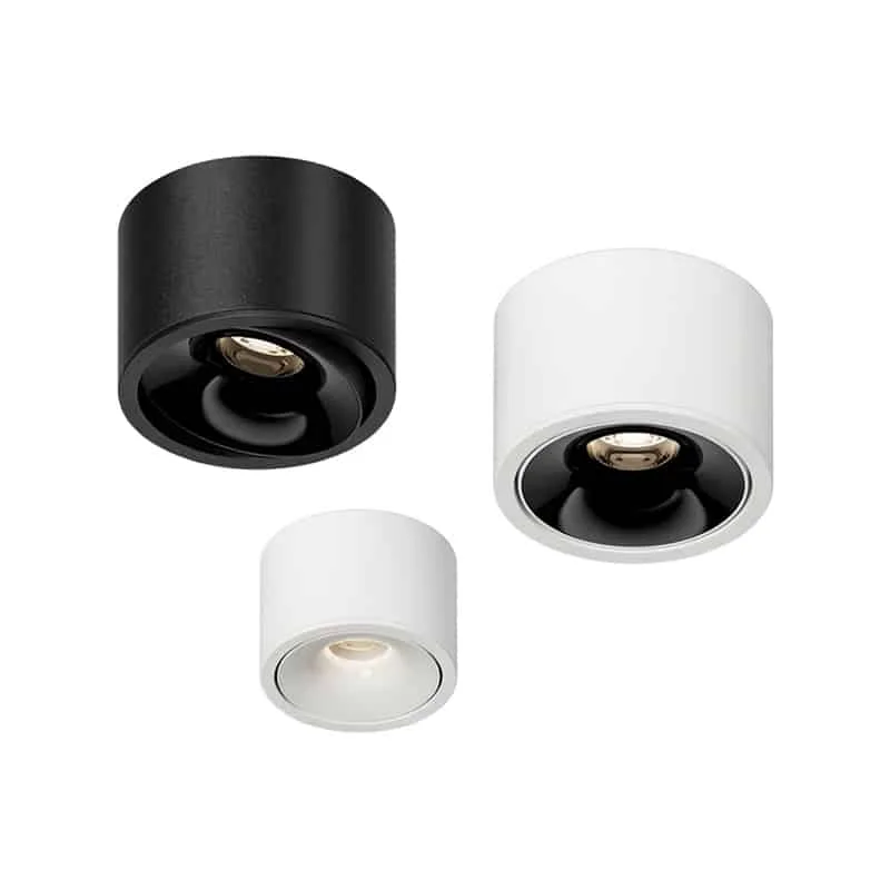 Lampu sorot mini dipasang di permukaan 7W–12W | Penyesuaian arah 25°