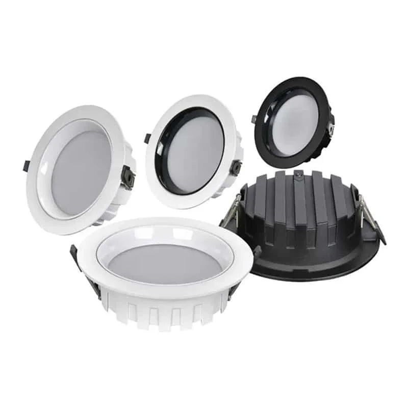 Downlight tanam putih dan hitam dengan reflektor dalam