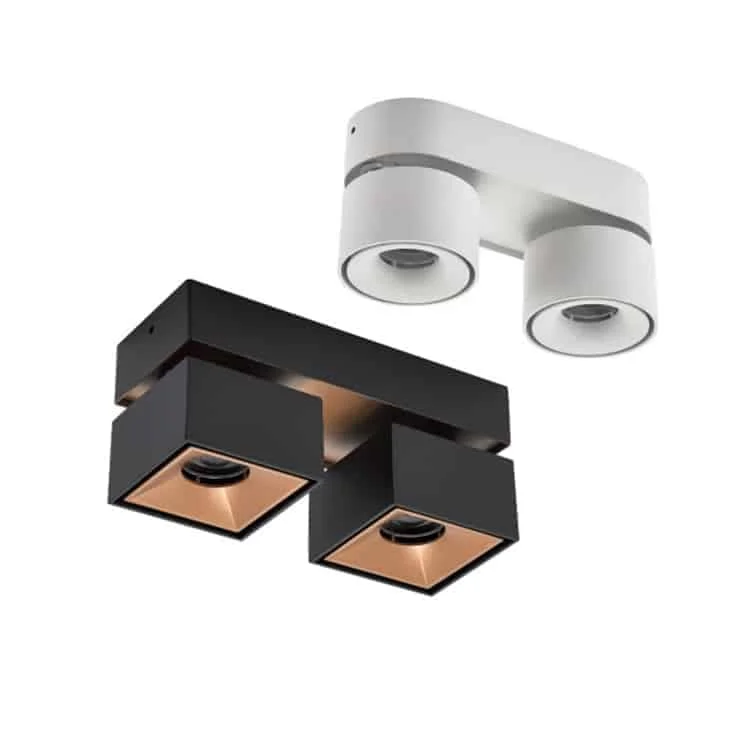 Downlight permukaan ganda dengan arah dapat disetel secara terpisah
