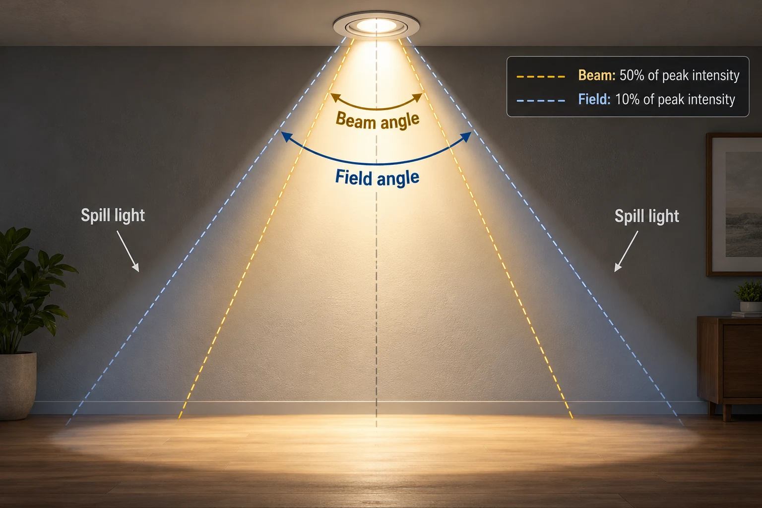 beam angle versus field angle explanation