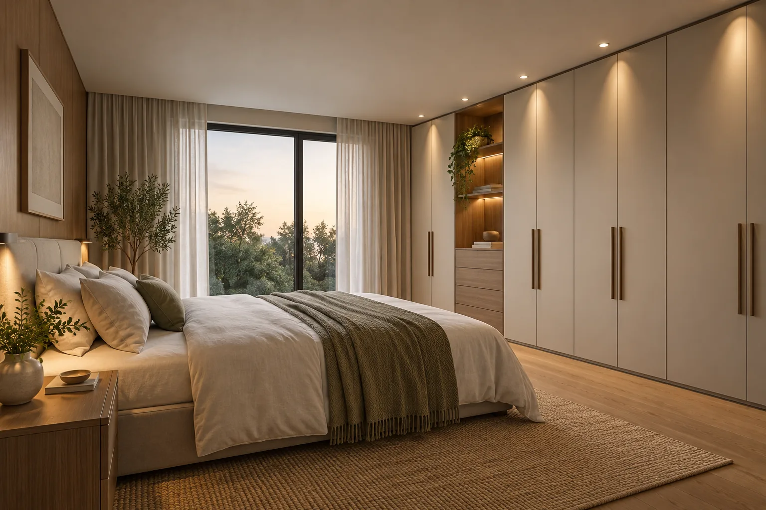 bedroom and wardrobe led accent lighting