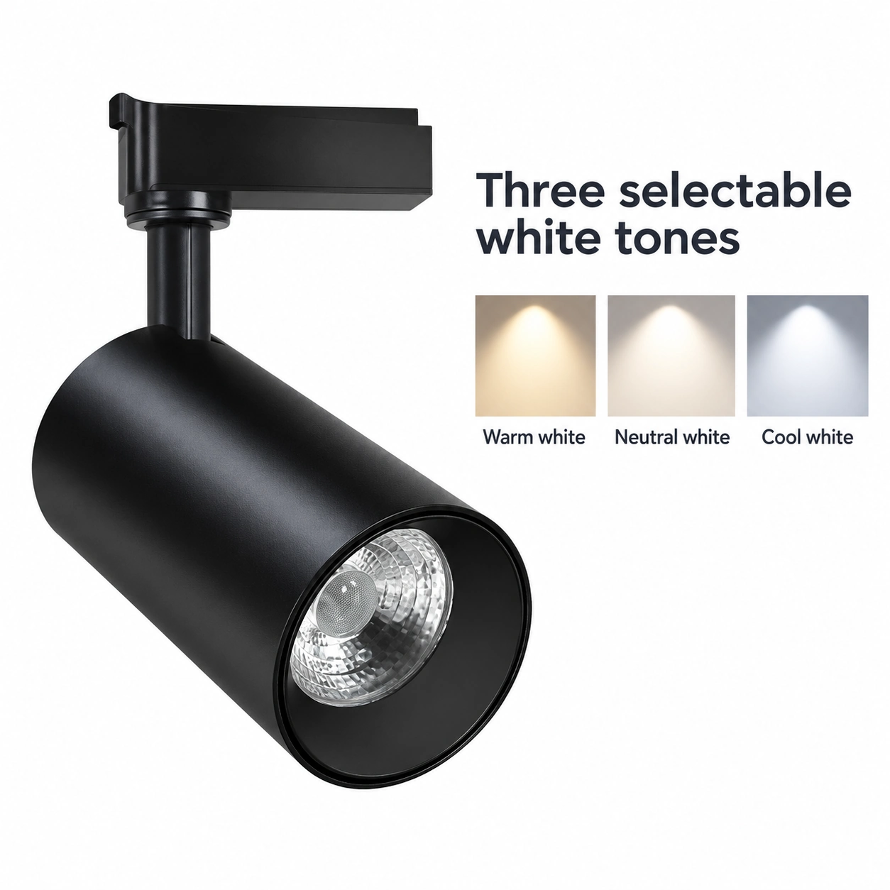 black track spotlight three selectable white tones