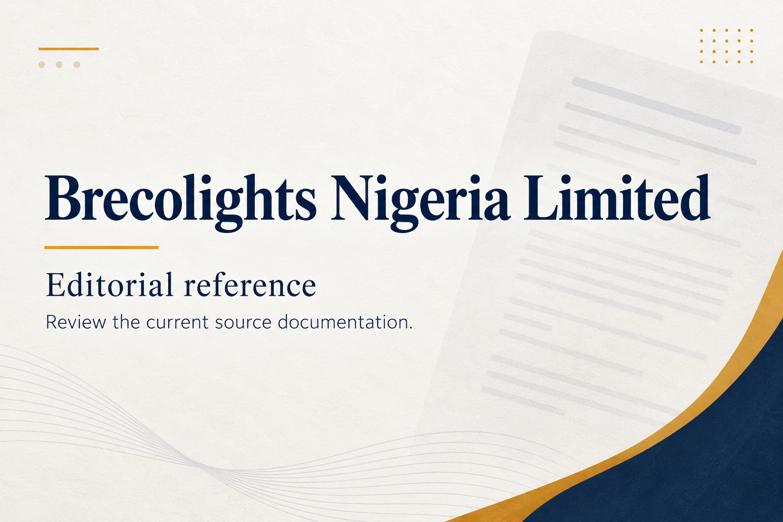 brecolights nigeria reference card