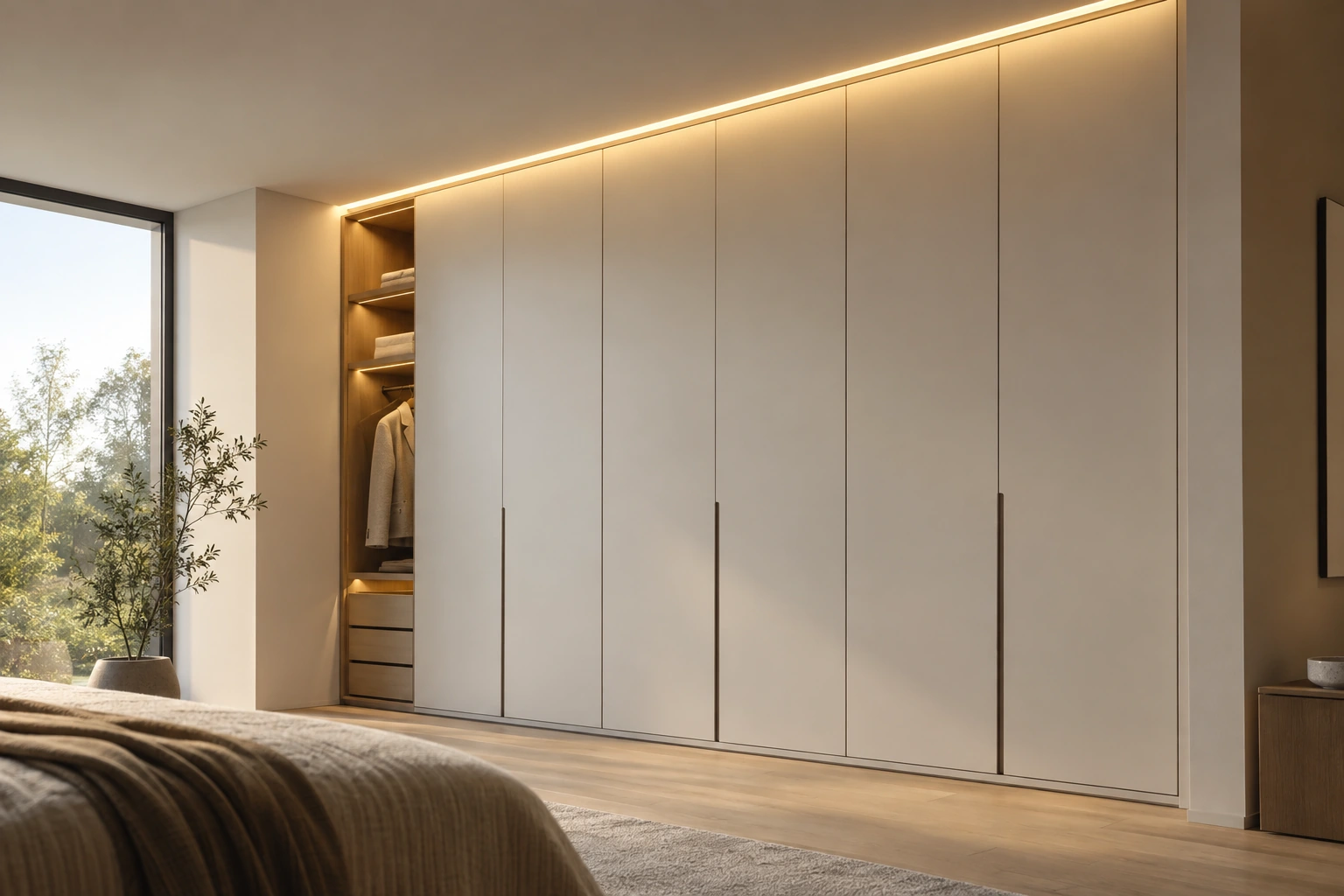 built in wardrobe led ceiling accent lighting