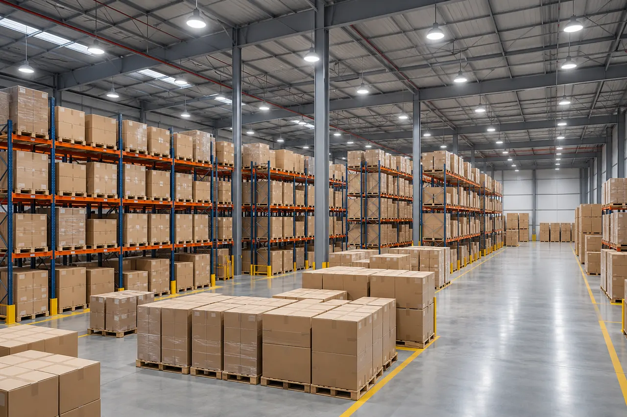 carton storage warehouse led high bay application