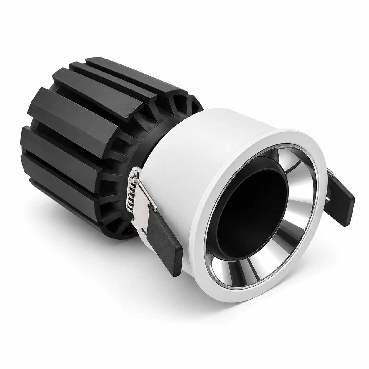 deep downlight polished ring tall black fins