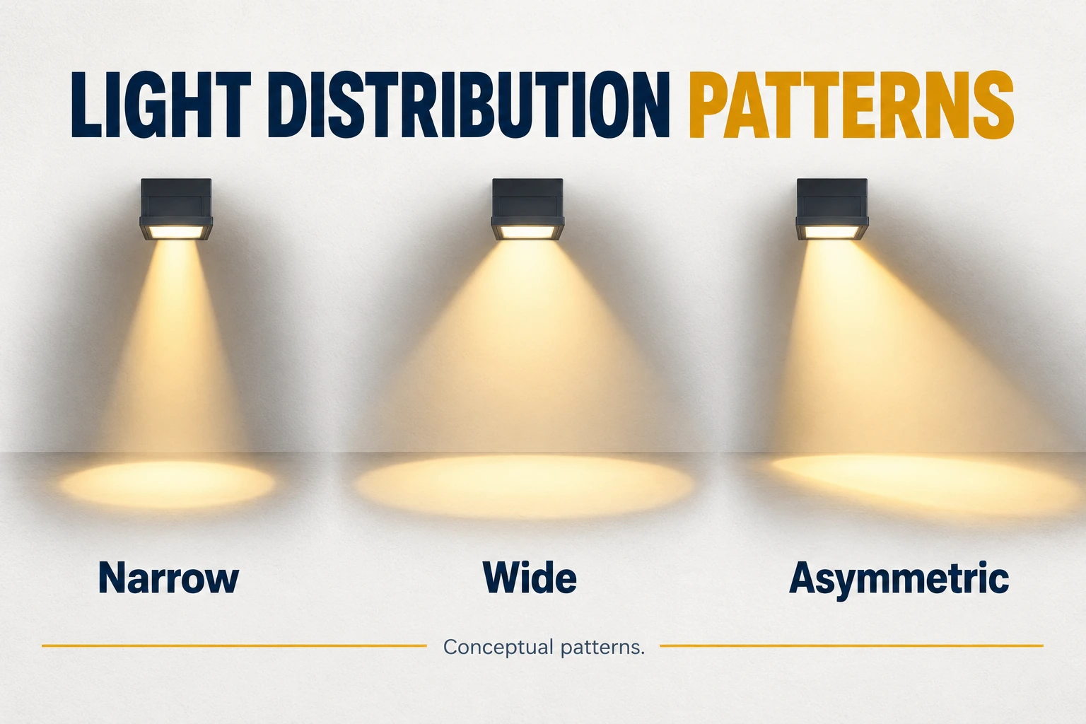different floodlight distribution patterns