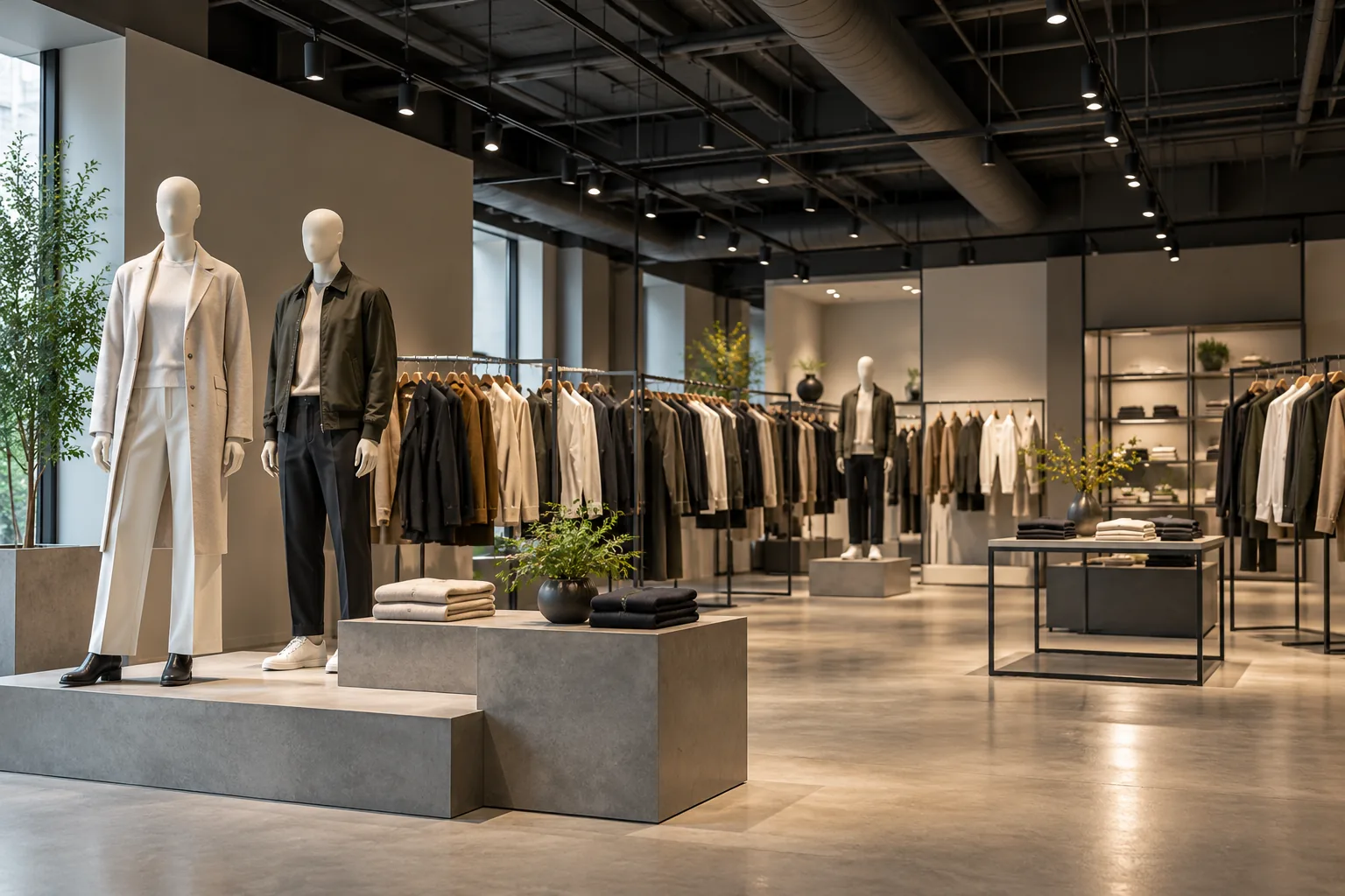 fashion showroom black led track lighting