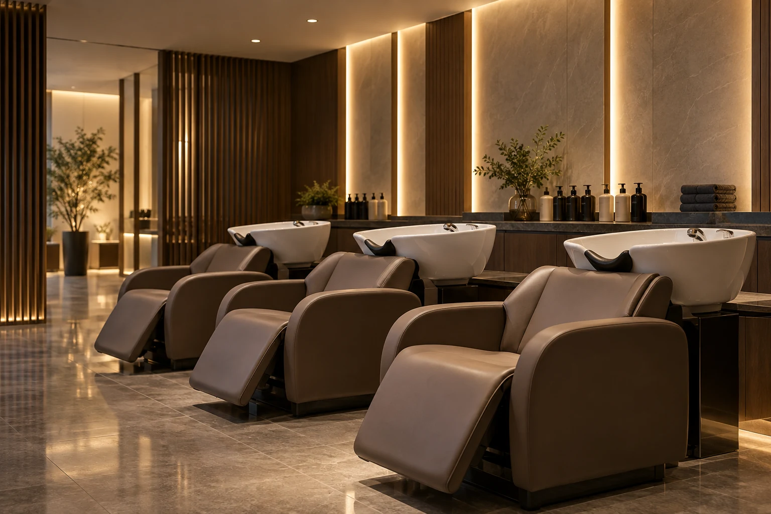 hair salon washing area led lighting