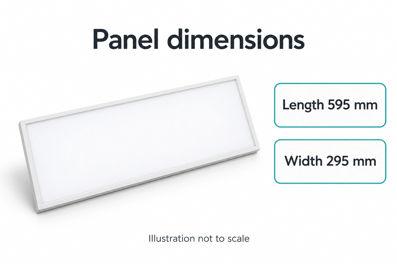 led panel 595 by 295 perspective dimension cards