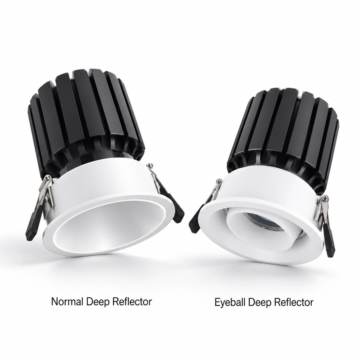 normal eyeball deep reflector downlight comparison