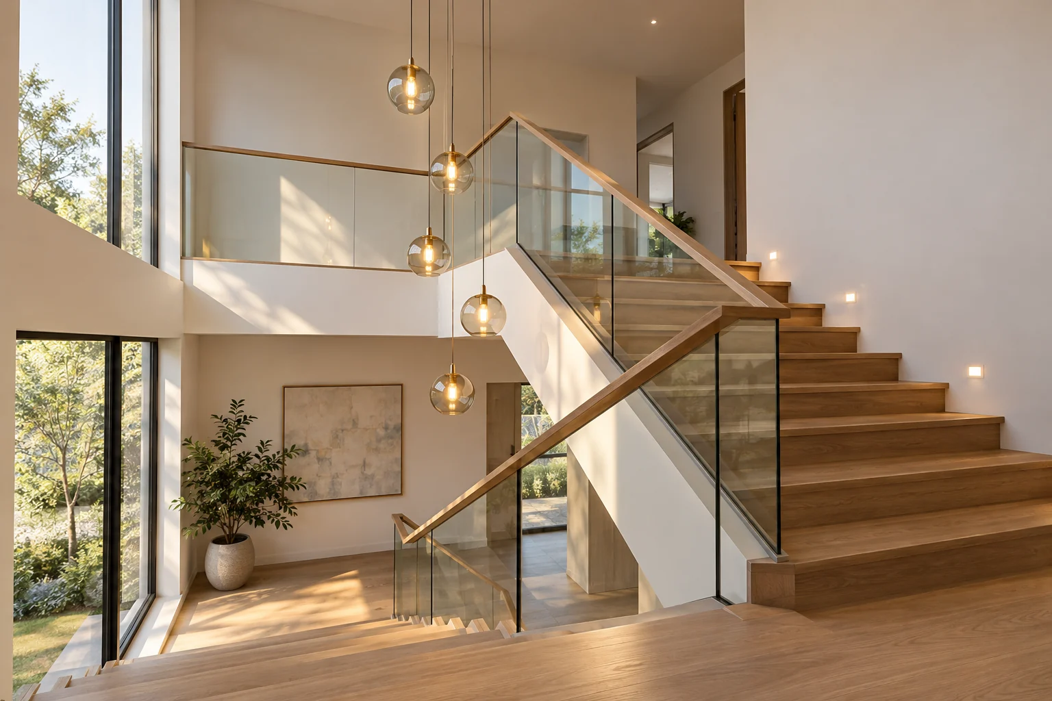 open stairwell led pendant and ceiling lighting