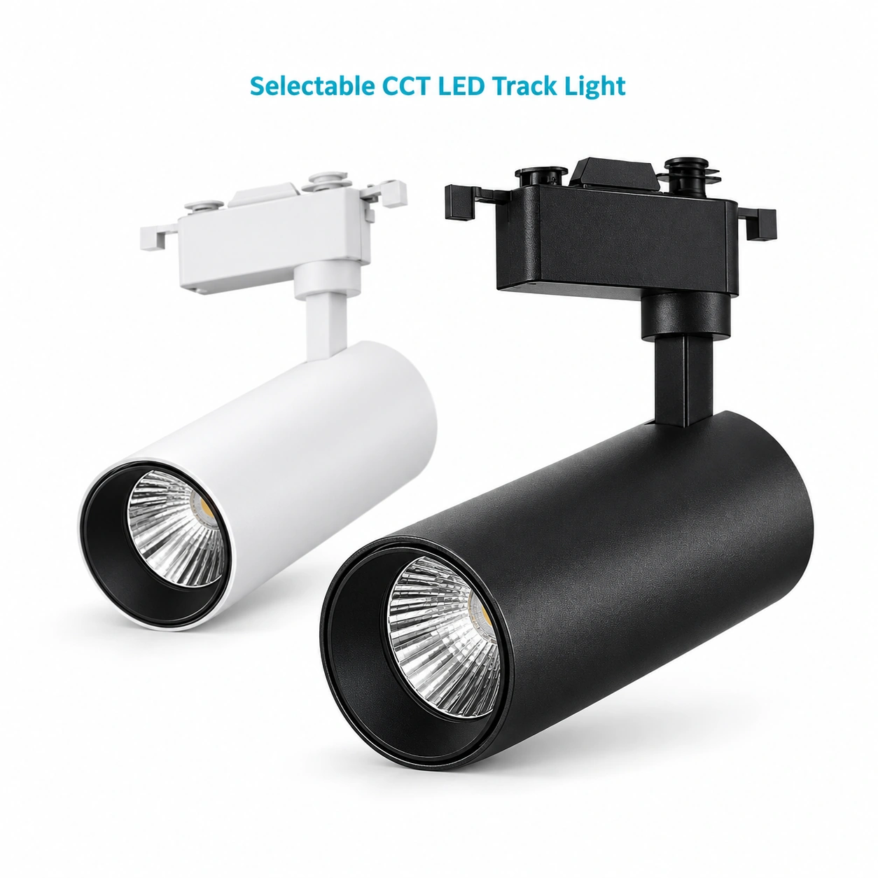 white black long cylinder track spots selectable cct