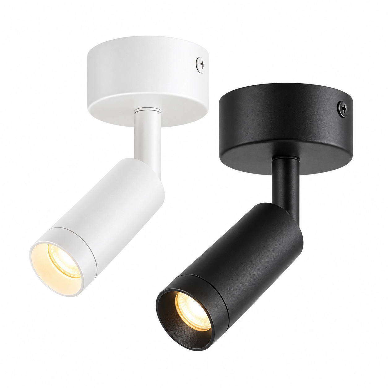white black stemmed surface spotlight pair white studio