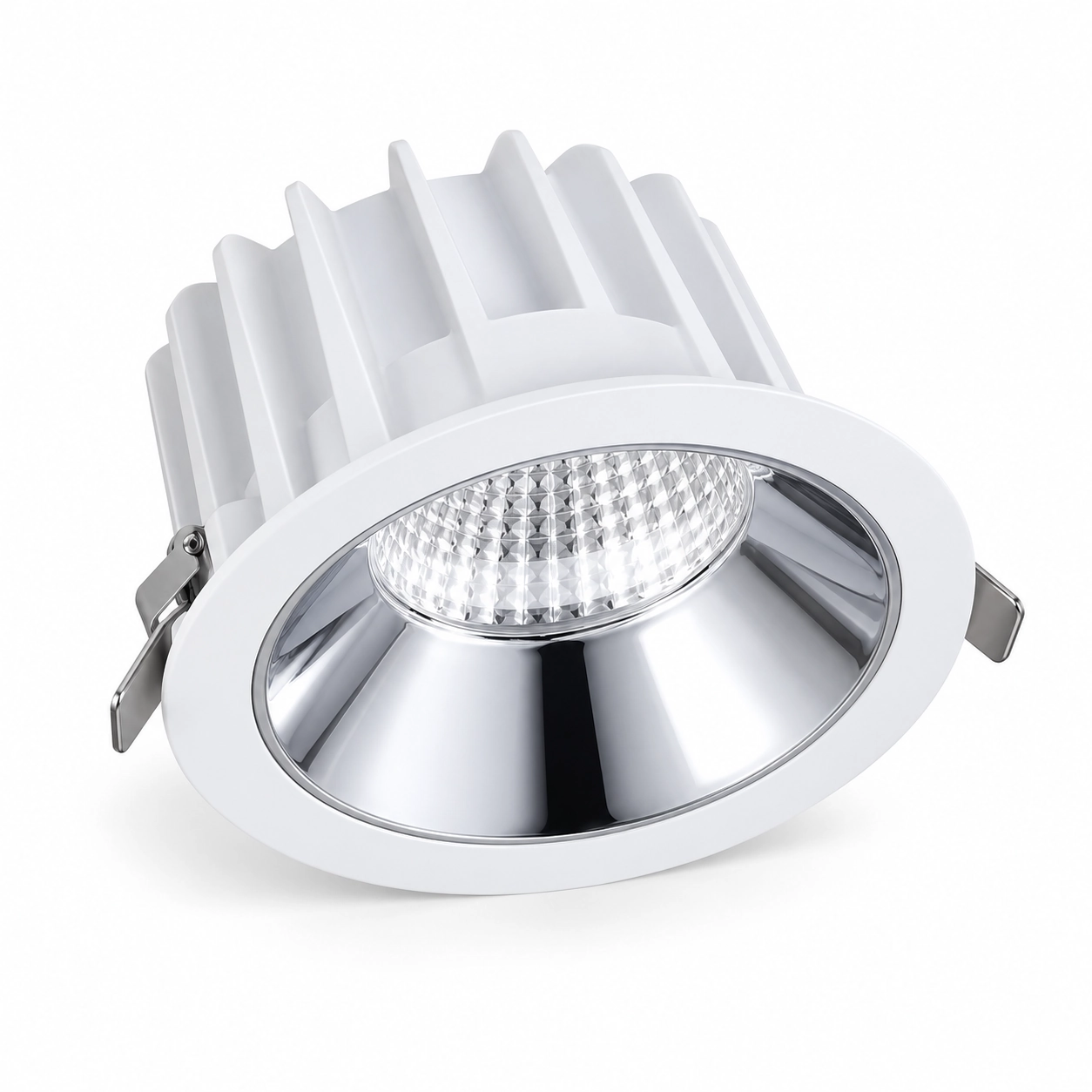 Downlight komersial dua reflektor dengan pilihan optik