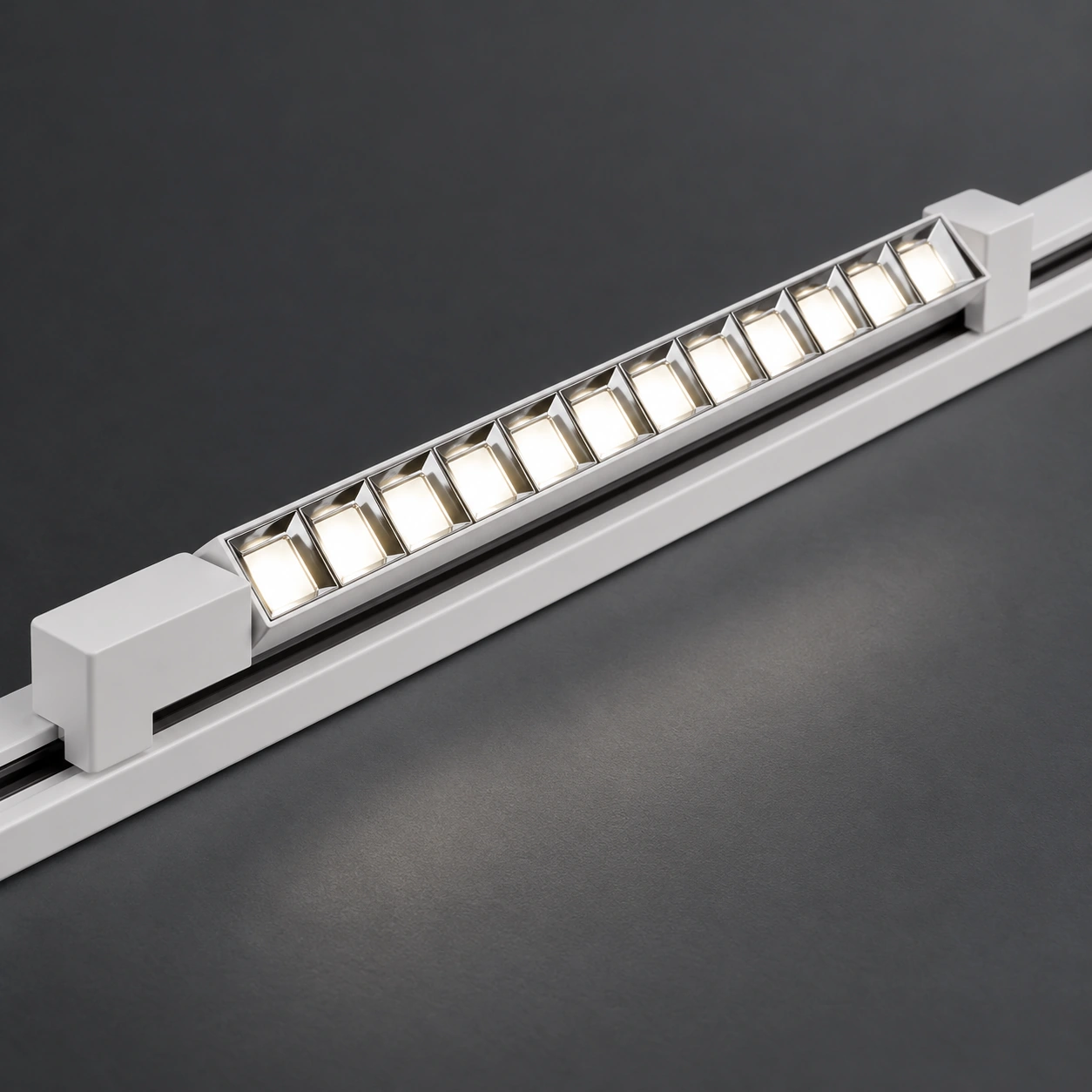 white twelve cell linear track charcoal